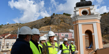Dolz comprueba los avances de las obras de restauración de la Iglesia de la Virgen de la Luz, que estarán finalizadas antes de fin de año