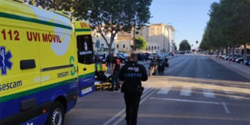 Dos motoristas de Mallorca heridos en un accidente en la calle Hermanos Becerril de Cuenca