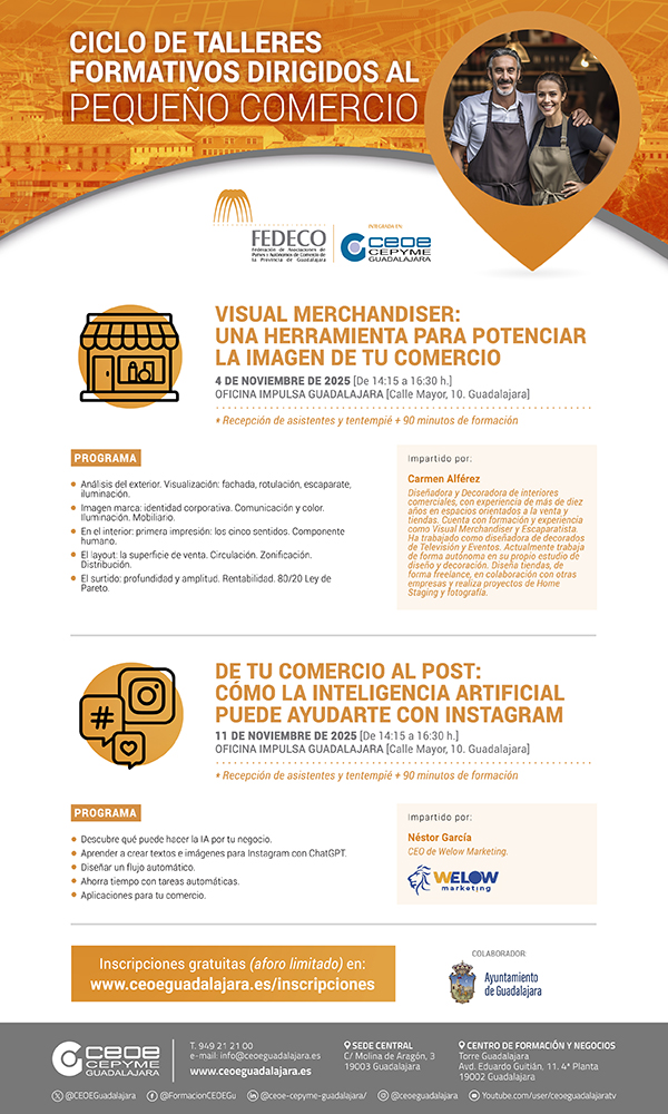 FEDECO organiza un nuevo ciclo de talleres formativos gratuitos dirigidos al pequeño comercio 2 FEDECO organiza un nuevo ciclo de talleres formativos gratuitos dirigidos al pequeño comercio