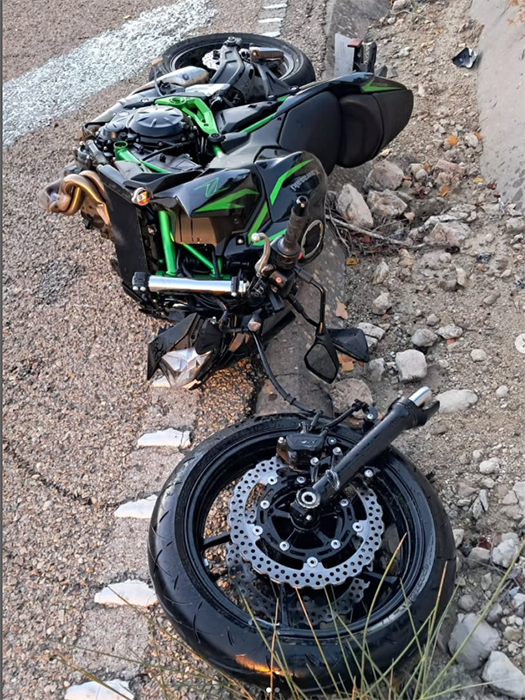 Herido un motorista tras una salida de vía en el Camino de San Isidro en Cuenca