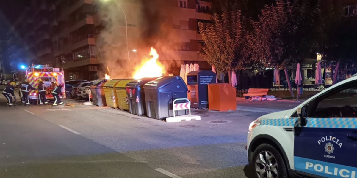 Sofocado un incendio en un contenedor en Cuenca gracias a la rápida intervención de los servicios de emergencia 2 Sofocado un incendio en un contenedor en Cuenca gracias a la rápida intervención de los servicios de emergencia