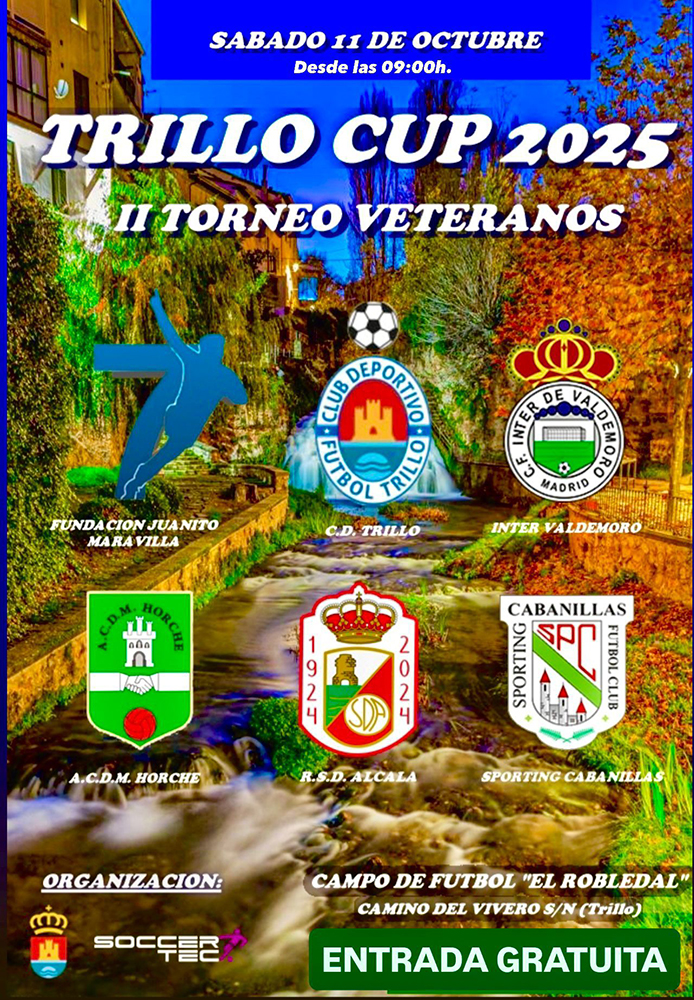 Trillo celebrará la II Trillo Cup de Veteranos con fútbol, solidaridad, música y fuegos artificiales 2 Trillo celebrará la II Trillo Cup de Veteranos con fútbol, solidaridad, música y fuegos artificiales