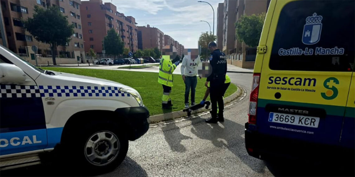 Un herido tras un accidente de patinete eléctrico en una rotonda de Cuenca 2 Un herido tras un accidente de patinete eléctrico en una rotonda de Cuenca