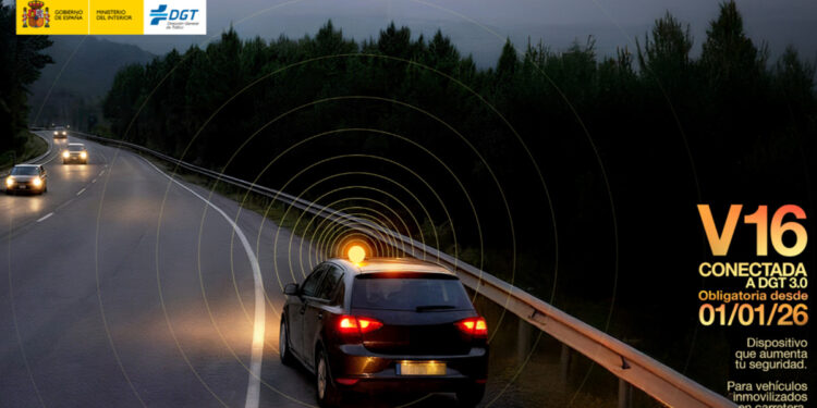 DGT recuerda la obligación de disponer de la baliza V-16 para señalizar averías y accidentes en carretera