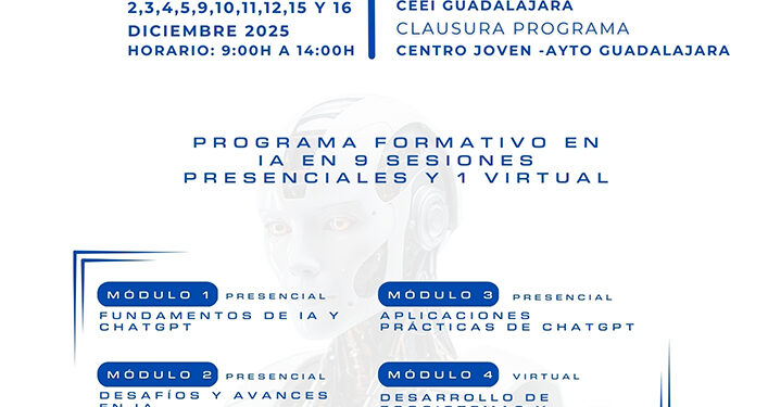 El Ayuntamiento de Guadalajara lanza un programa formativo para los jóvenes sobre inteligencia artificial 1 El Ayuntamiento de Guadalajara lanza un programa formativo para los jóvenes sobre inteligencia artificial