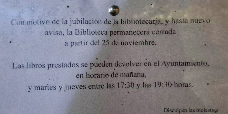 El PSOE de Torija denuncia el cierre indefinido de la Biblioteca municipal por “falta de previsión y planificación” del actual equipo de Gobierno