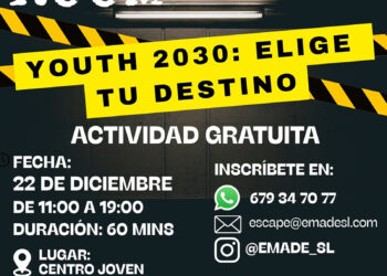El Centro Joven de Cuenca acoge el escape room gratuito ‘Youth 2030 Elige tu destino’ el lunes 22 de diciembre 8 El Centro Joven de Cuenca acoge el escape room gratuito ‘Youth 2030 Elige tu destino’ el lunes 22 de enero