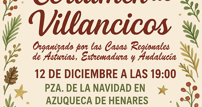 Las Casas Regionales de Andalucía, Asturias y Extremadura participan este viernes en el primer Certamen de Villancicos de Azuqueca