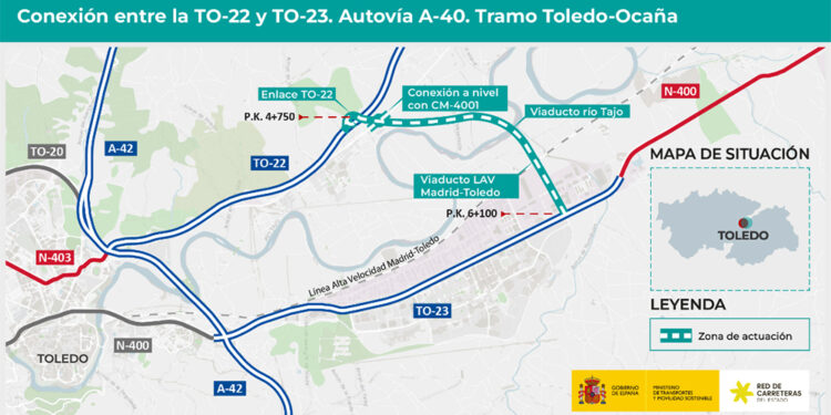 Transportes adjudica la redacción del proyecto del ramal de conexión entre la TO-22 y la TO-23 del tramo Toledo-Ocaña de la A-40 para completar la autovía entre Maqueda y Cuenca