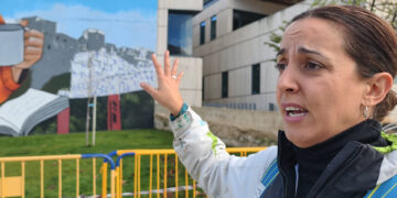 Entrevista. Cristina Domínguez Segovia (Crisdose), muralista conquense, y su obra en el edificio de Geacam