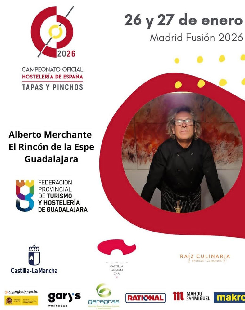 Alberto Merchante representará a Guadalajara en el Campeonato Oficial Hostelería de España - Tapas y Pinchos 2 Alberto Merchante representará a Guadalajara en el Campeonato Oficial Hostelería de España - Tapas y Pinchos