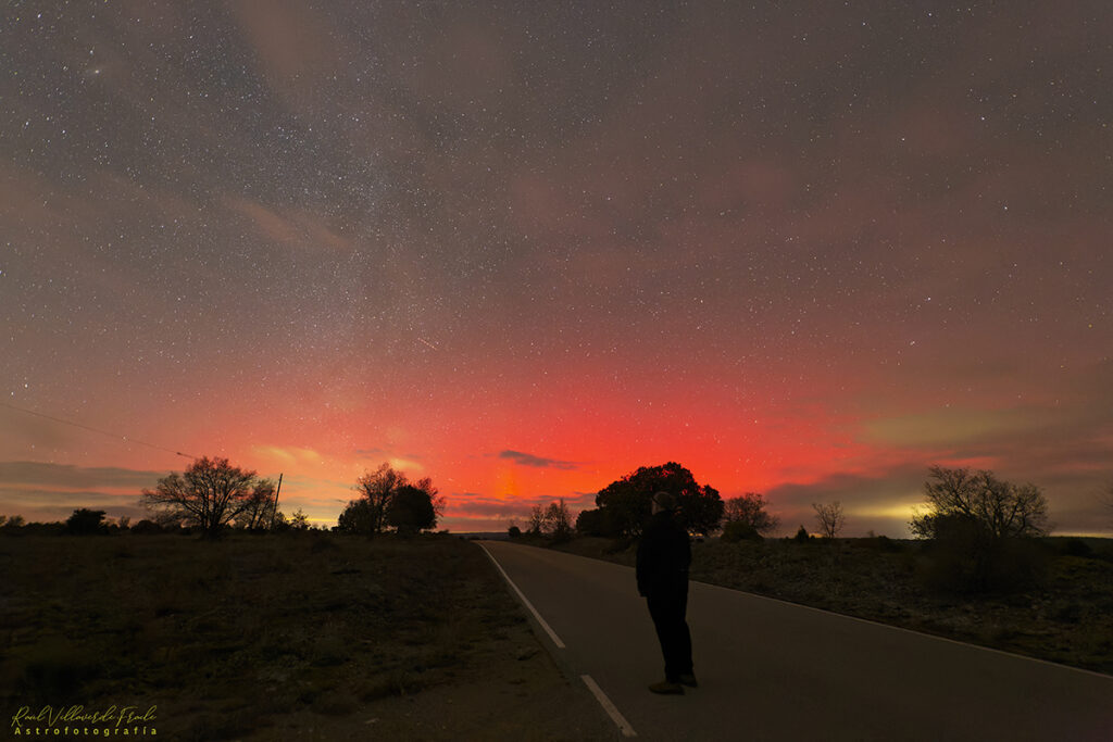 Aurora boreal desde Ocentejo (Foto Raúl Villaverde)