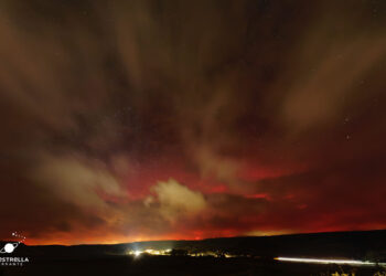 Aurora boreal desde Tobillos (Foto José Antonio Rodríguez)