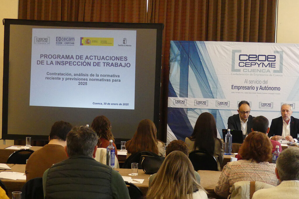 CEOE-Cepyme Cuenca convoca a sus empresas el 29 de enero a una jornada sobre actuaciones de inspección de trabajo
