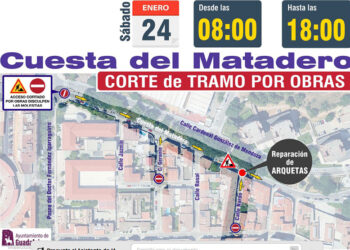 Corte de tráfico en la calle Cuesta del Matadero este sábado por trabajos de reparación de arquetas Corte de tráfico en la calle Cuesta del Matadero este sábado por trabajos de reparación de arquetas