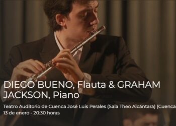 El joven flautista conquense Diego Bueno repasa junto al pianista Graham Jackson las grandes obras de los siglos XIX y XX