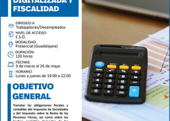 Abierto el plazo de inscripción para el curso gratuito de contabilidad general digitalizada y fiscalidad de CEOE-Cepyme Guadalajara
