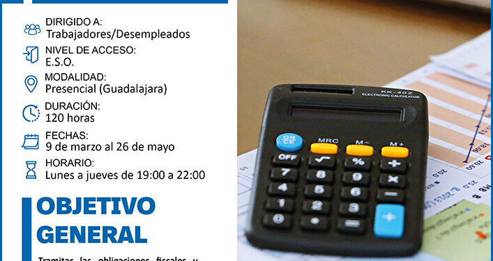 Abierto el plazo de inscripción para el curso gratuito de contabilidad general digitalizada y fiscalidad de CEOE-Cepyme Guadalajara