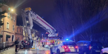 Bomberos y Policía Local de Cuenca intervienen en San Lázaro ante el riesgo de caída de un árbol