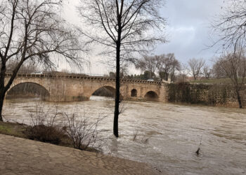 El caudal del Río Henares desciende a umbral naranja a su paso por Guadalajara