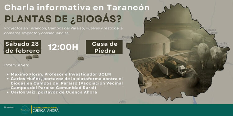 Cuenca Ahora organiza en Tarancón una charla informativa sobre los proyectos de plantas de biogás