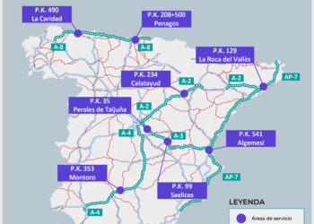 Transportes da luz verde a una nueva área de servicio con recarga eléctrica ultrarrápida en la A-3 a su paso por Saelices