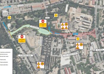 Cortes de tráfico por obras de asfaltado en la calle Dos de Mayo de Guadalajara a partir del martes 10 de marzo