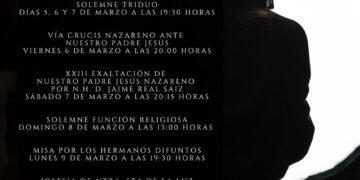 La M. A. V. H. de Ntro. Padre Jesús Nazareno (del Puente) celebra del 5 al 9 de marzo los Cultos cuaresmales a su Titular