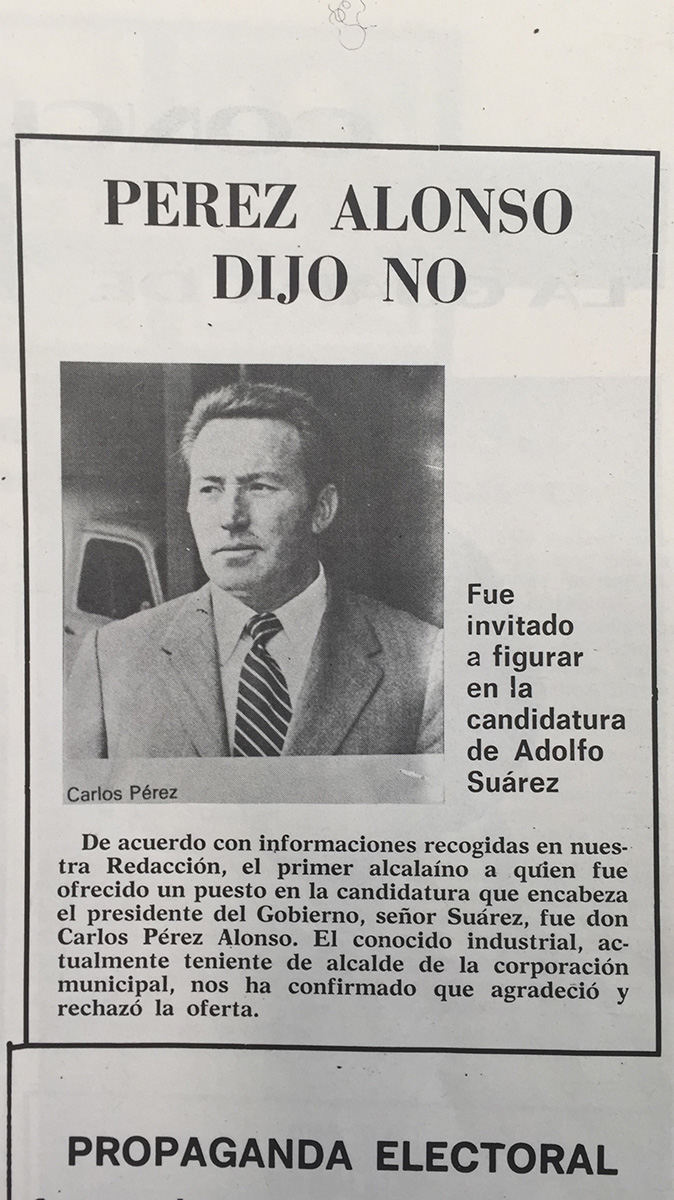 Carlos Pérez Alonso El motor de una vida dedicada a su ciudad y a su familia