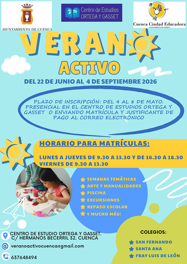 La Escuela de Verano Activo 2026 de Cuenca abre su periodo de inscripción el 4 de mayo