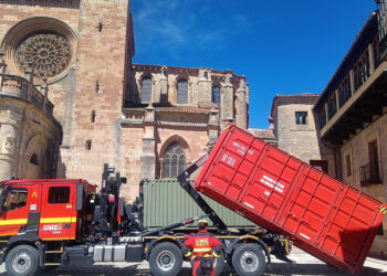 La UME convierte Sigüenza en campo de pruebas para proteger su patrimonio histórico ante terremotos e inundaciones