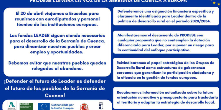 PRODESE defenderá en Bruselas que LEADER sigue siendo esencial para revitalizar los pueblos de la Serranía de Cuenca y generar oportunidades
