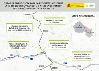 Transportes finaliza la reparación de la N-330 en Utiel y Landete y la N-322 en Requena, dañadas por la DANA, con una inversión de 6,1 millones de euros