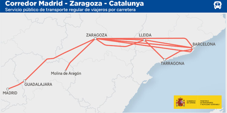 El nuevo mapa concesional de autobuses da luz verde al corredor Madrid-Zaragoza-Catalunya e incluirá a cinco municipios de Guadalajara