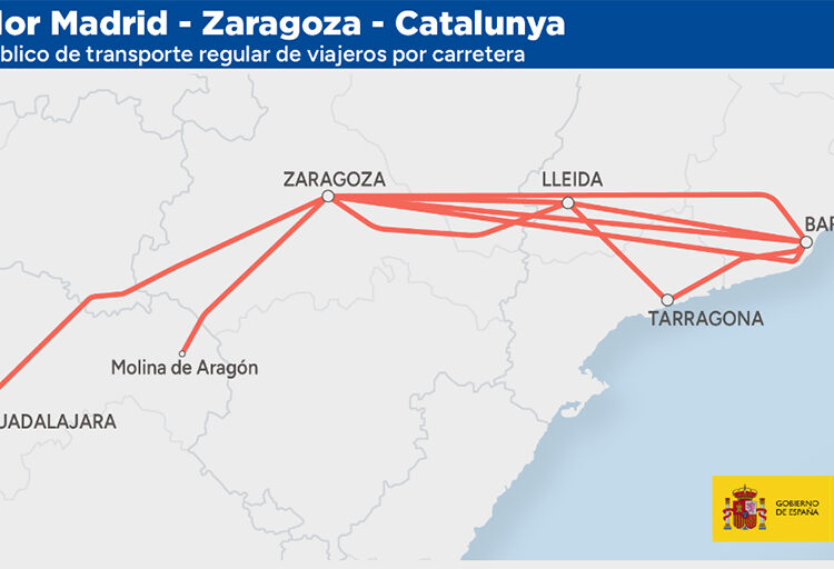 El nuevo mapa concesional de autobuses da luz verde al corredor Madrid-Zaragoza-Catalunya e incluirá a cinco municipios de Guadalajara