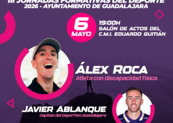 Guadalajara vuelve a convertirse en punto de encuentro para reflexionar sobre el deporte más allá de la competición con la celebración de las III Jornadas Formativas del Deporte, que tendrán lugar el 6 de mayo de 2026, a las 19:00 horas, en el Salón de Actos del CMI Eduardo Guitián, con entrada gratuita hasta completar aforo. Bajo el lema “Deporte y Superación”, esta nueva cita, impulsada por el Ayuntamiento de Guadalajara, reunirá a Álex Roca Campillo, atleta y conferenciante con discapacidad física y referente internacional de esfuerzo y resiliencia, y a Javier Ablanque Albarrán, capitán del Deportivo Guadalajara, en un diálogo moderado por la comunicadora Ana B. Vella. La jornada propone una mirada honesta al deporte, con dos trayectorias distintas que conectan en un mismo mensaje, la superación como un proceso real, construido desde la experiencia y el compromiso personal. Estas jornadas se han consolidado como uno de los espacios formativos y reflexivos más destacados del calendario deportivo de la ciudad, abordando el deporte como herramienta de crecimiento personal, educación en valores y transformación social. Las III Jornadas Formativas del Deporte están organizadas por el Ayuntamiento de Guadalajara y cuentan con la colaboración de la UNED, la Universidad de Alcalá y el COLEF Castilla-La Mancha.