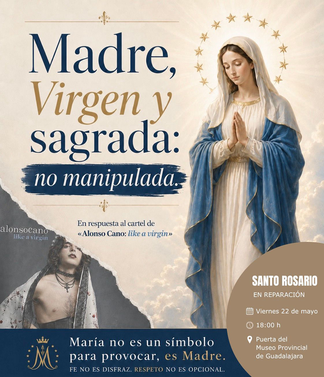 Crece la polémica en Guadalajara: convocan un Rosario frente al Museo Provincial por la exposición ‘Like a virgin’