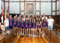 Marco Campos recibe en la Diputación a los equipos femeninos del Guadalajara Basket campeones en sus respectivas categorías