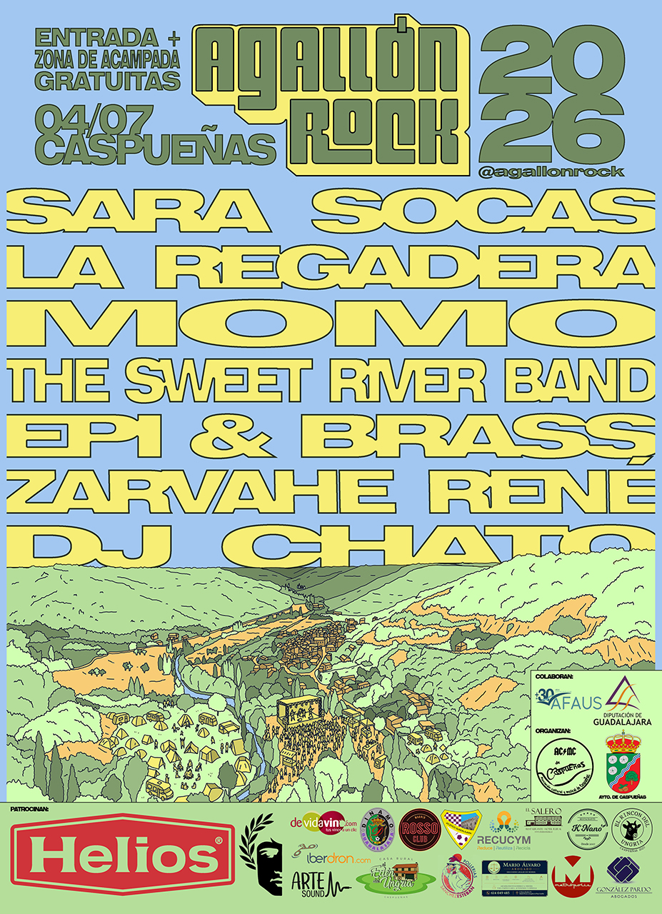 Caspueñas planta cara a la despoblación con el Agallón Rock 2026: música gratuita y bandas locales en el corazón de la Alcarria 2 La Asociación Cultural y Musical de Caspueñas (ACMC) ha cerrado los detalles de la próxima edición de su icónico festival Agallón Rock, que tendrá lugar el próximo 4 de julio de 2026 en este municipio alcarreño de Guadalajara. Esta cita cultural, de acceso totalmente gratuito, nace con el propósito firme de frenar la despoblación rural y crear comunidad mediante eventos accesibles e inclusivos. En esta ocasión, la organización ha apostado por la diversidad de estilos y la igualdad, fomentando la presencia de bandas y solistas femeninas, y funcionando además como un altavoz para grupos locales que interpretan música propia.El cartel de este año estará encabezado por Sara Socas, La Regadera, Momo, The Sweet River Band, Epi&Brass, Zarvahe René y el habitual cierre de madrugada a cargo de DJ Chato. La oferta trasciende lo estrictamente musical para abarcar toda la jornada: la actividad arrancará con un vermú con actuaciones en directo, seguido de una comida popular con opciones vegetarianas y precios accesibles, dando paso a un "tardeo" amenizado. Además, la plaza principal de Caspueñas acogerá diferentes puestos de artesanía y merchandising, mientras que el Ayuntamiento cederá una zona de acampada libre de costes para todos los asistentes.Esta nueva edición consolida una trayectoria ascendente dentro del circuito de eventos de la provincia. Cabe recordar que el certamen celebró su décimo aniversario el pasado 5 de julio de 2025 con una exitosa edición que tuvo a Itaca Band como cabeza de cartel. Aquella cita del año pasado logró reunir a cerca de 600 asistentes. Ahora, gracias al incremento paulatino en el número de artistas y patrocinadores apoyando la iniciativa, la ACMC espera superar las cifras de registro de 2025 y seguir afianzando el festival como un motor económico y social indispensable para el entorno rural.