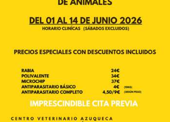 Del 1 al 14 de junio, nueva campaña de vacunación e identificación de mascotas en Azuqueca