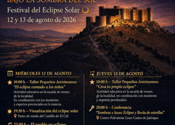 El Ayuntamiento de Jadraque ha organizado el "Festival del Eclipse Solar" para los días 12 y 13 de agosto, coincidiendo con el esperado fenómeno astronómico de este año. El municipio ha habilitado el paseo de ronda y los aparcamientos del Castillo del Cid como puntos principales de observación. La iniciativa busca aprovechar la ubicación privilegiada de la localidad en la provincia de Guadalajara para ofrecer una programación que combina ciencia, turismo y cultura. Las actividades comenzarán el miércoles 12 de agosto con el taller educativo "El eclipse contado a los niños". Durante esa tarde, los asistentes podrán observar el eclipse solar desde el entorno de la fortaleza histórica. Como cierre de esa primera jornada, el interior del castillo acogerá la Gran Verbena Solar, un espectáculo musical al aire libre. Al día siguiente, el jueves 13 de agosto, el programa continuará con un nuevo taller infantil y una conferencia divulgativa sobre eclipses impartida por especialistas. Esa misma noche, aprovechando uno de los momentos de mayor actividad de meteoros del año, se realizará una observación de las Perseidas guiada por un experto Starlight. De forma complementaria, la Fundación Perlado Verdugo albergará la exposición "Cielos de Guadalajara" entre el 7 y el 16 de agosto. La Concejalía de Turismo también ha puesto en marcha el concurso de fotografía astronómica "Miradas al Eclipse Solar", abierto a todos los asistentes. La apuesta de Jadraque por este evento astronómico consolida la tendencia que hemos documentado en Liberal de Castilla durante el último año respecto al auge del astroturismo en la provincia. Informaciones previas ya señalaban los esfuerzos de distintos municipios de Guadalajara por certificar la calidad de sus cielos y promover rutas guiadas por expertos Starlight para atraer un turismo más especializado. La elección del Castillo del Cid como escenario para este festival demuestra una evolución en la estrategia local: ya no solo se trata de conservar el patrimonio histórico, sino de integrarlo activamente con la divulgación científica. De este modo, el eclipse de 2026 actúa como catalizador de un proyecto turístico más amplio que posiciona a la comarca como un referente en la observación del firmamento.