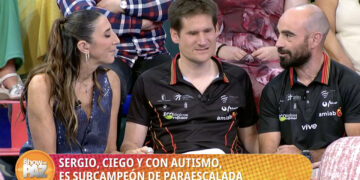 El escalador conquense ciego y con TEA del CD amiab Cuenca Sergio Aznárez emociona e inspira en televisión a Paz Padilla