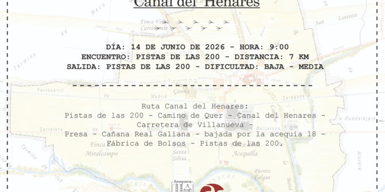 Este domingo, ruta por el Canal del Henares a cargo de la asociación Azuqueca en la Senda del Tiempo 1 Este domingo, ruta por el Canal del Henares a cargo de la asociación Azuqueca en la Senda del Tiempo