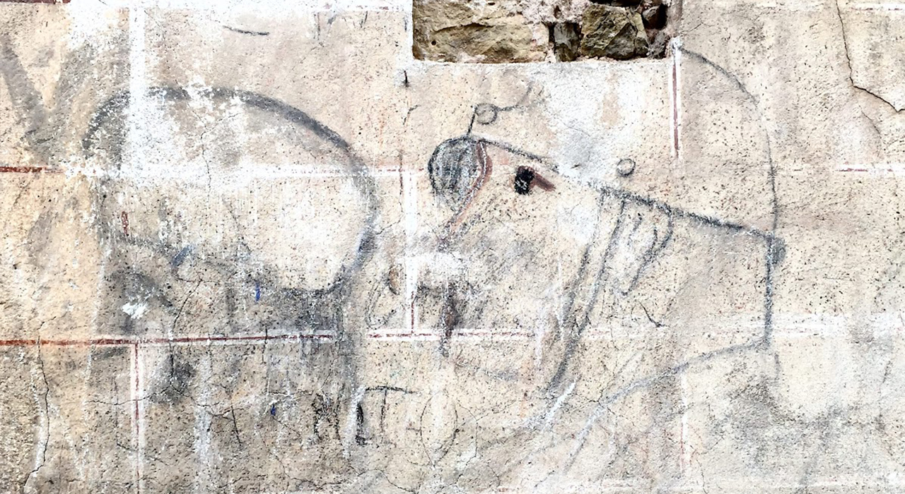 Los diarios, los grafitis y los cielos de la Guerra Civil vuelven a hablar en Cogolludo 3 Grafiti de Mussolini en Sigüenza realizado por un miembro del Corpo Truppe Volontarie