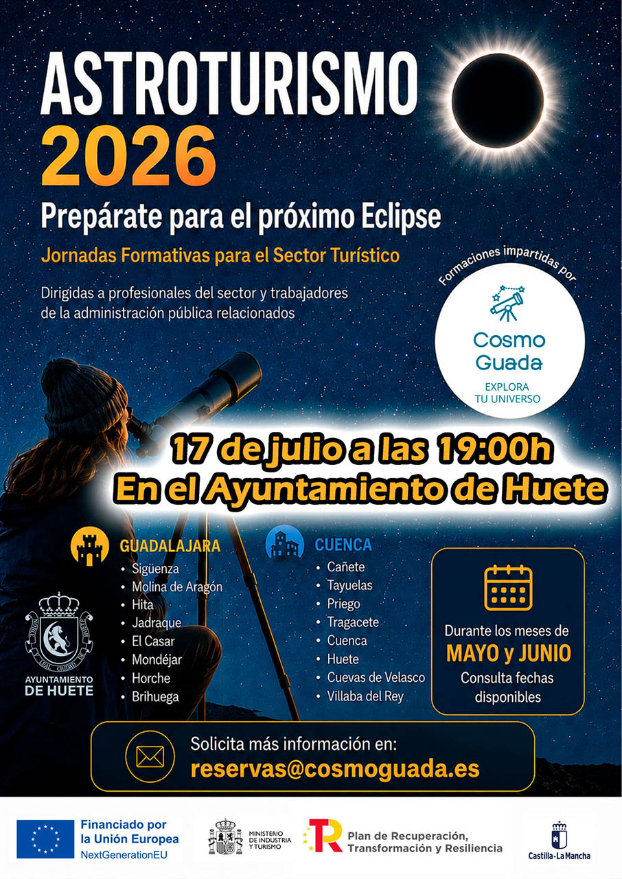 Huete exprime el eclipse de 2026: formación estratégica para el turismo de Cuenca y Guadalajara 2 Huete exprime el eclipse de 2026 formación estratégica para el turismo de Cuenca y Guadalajara