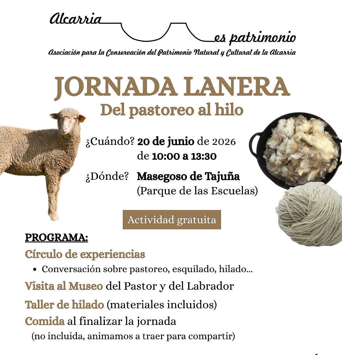 Masegoso de Tajuña reivindica el hilado tradicional en el primer aniversario de la asociación 'Alcarria es Patrimonio'