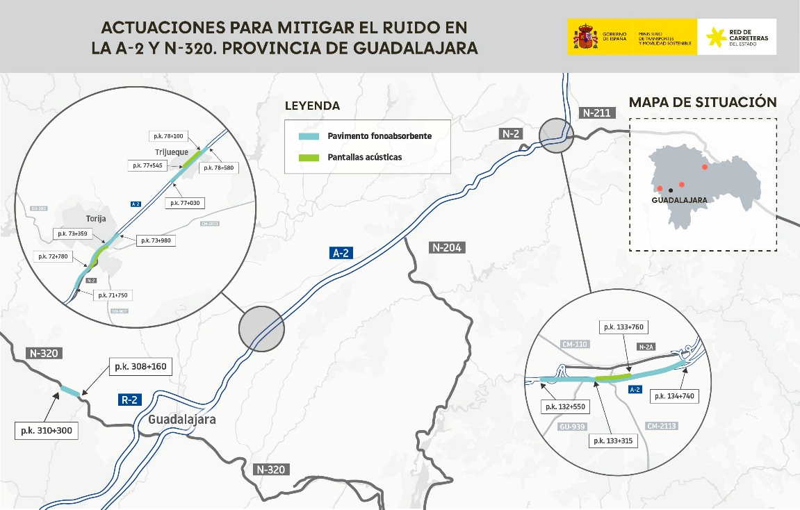 Transportes invertirá 8 millones para instalar pantallas acústicas en la A-2 a su paso por Guadalajara