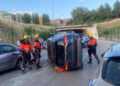 Un aparatoso accidente en la calle Orégano de Cuenca deja dos heridos y cuatro coches implicados
