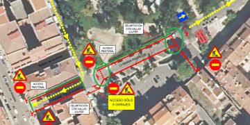 Cortes de tráfico por las obras del Asilo en Guadalajara: calles y garajes afectados desde el martes