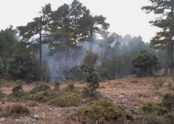 El operativo INFOCAM extingue los incendios provocados por rayos en los montes de Uña y Palomera